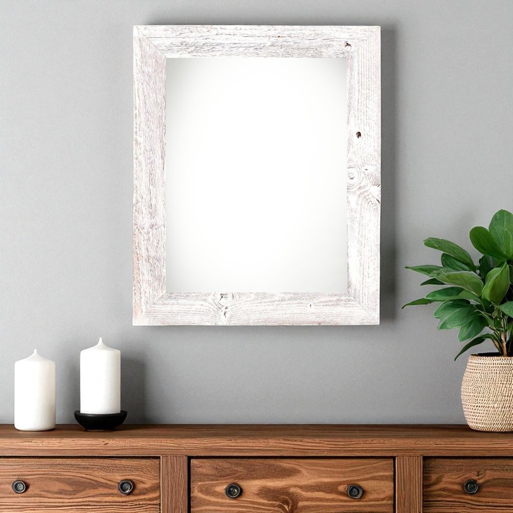 24" x 30" White Solid Wood Hanging Picture Frame