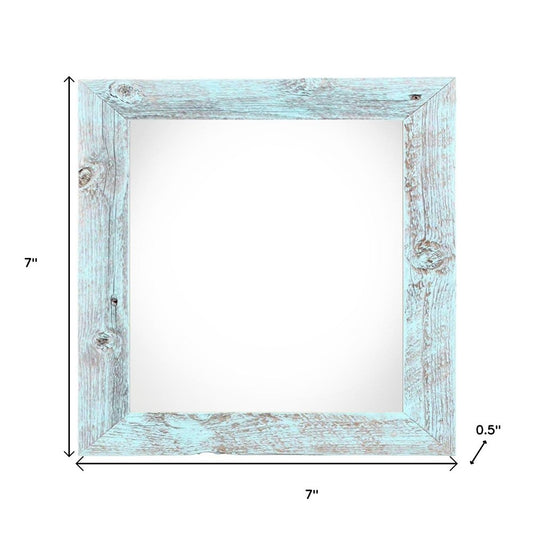 4" x 4" Blue Solid Wood Tabletop Picture Frame