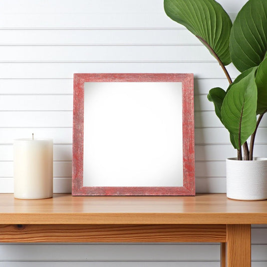 6" x 6" Red Wood Tabletop Picture Frame