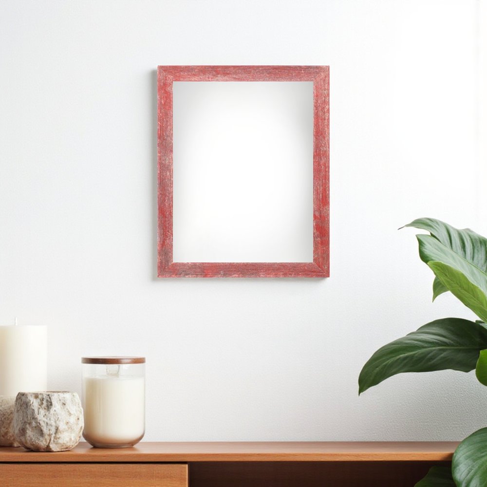 9" x 12" Red Solid Wood Hanging Picture Frame