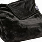 60" X 2" Black Faux Fur Plush Throw Blanket