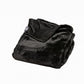60" X 2" Black Faux Fur Plush Throw Blanket