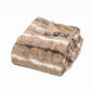 Beige Faux Fur Ombre Plush Throw