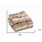 Beige Faux Fur Ombre Plush Throw