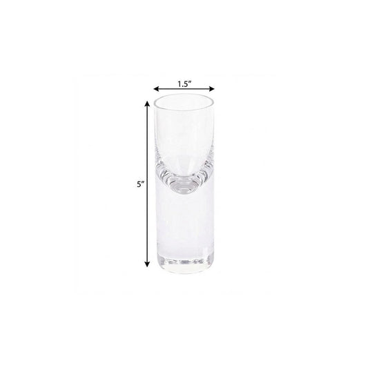 Set Of 2 Mouth Blown Crystal Long Shot Glasses