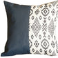 17" Navy Blue Faux Leather Throw Pillow Cover