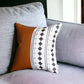 17" Brown and White Faux Leather Throw Pillow Cover