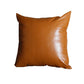 17" Brown Faux Leather Throw Pillow Cover