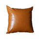 17" Brown Faux Leather Throw Pillow Cover