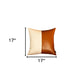 17" Brown and White Faux Leather Throw Pillow Cover