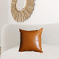 20" X 20" Solid Brown Faux Leather Decorative Pillow Cover