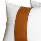 Set of Four 17" Brown And White Faux Leather Throw Pillow Covers