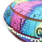 32" X 32" Blue And Pink Round Horoscope Fabric Floor Throw Pillow Cover with Pompoms