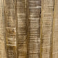 20" Natural Distressed Solid Wood Round Drum End Table