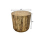 20" Natural Distressed Solid Wood Round Drum End Table