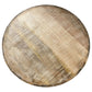 32" Brown Solid Wood Round Distressed Drum Coffee Table