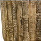 32" Brown Solid Wood Round Distressed Drum Coffee Table