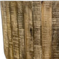 32" Brown Solid Wood Round Distressed Drum Coffee Table