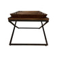 27" Brown And Black Solid Wood Cross Legs Coffee Table