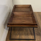27" Brown And Black Solid Wood Cross Legs Coffee Table