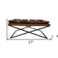 27" Brown And Black Solid Wood Cross Legs Coffee Table