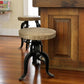 24" Brown And Black Solid Wood Backless Counter Height Bar Chair