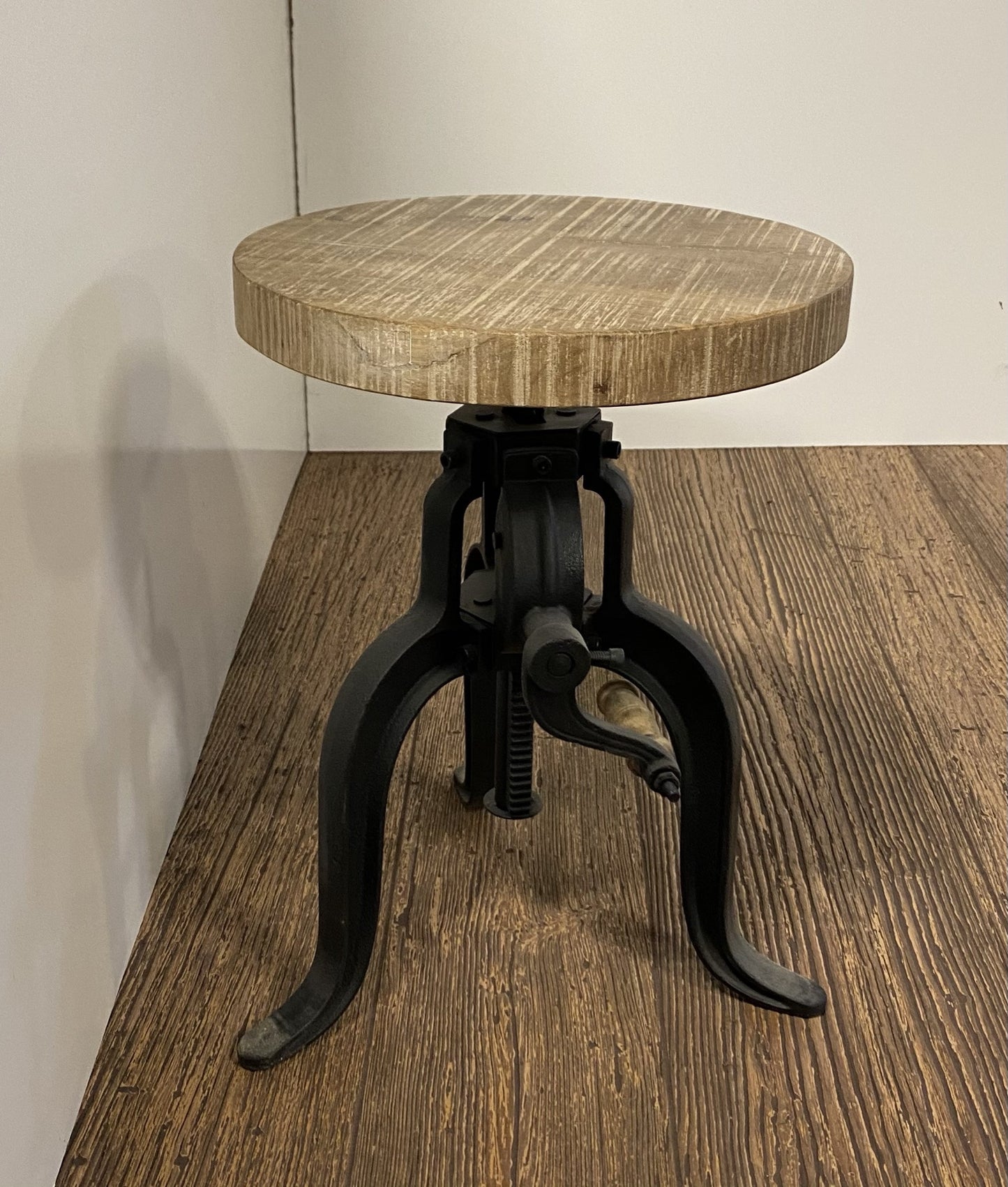 Brown and Black Solid Wood Backless Counter Height Bar Chair