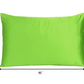 Set of Two Bright Green Dreamy Silky Satin King Pillowcases