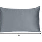 Dark Gray Dreamy Set Of 2 Silky Satin King Pillowcases