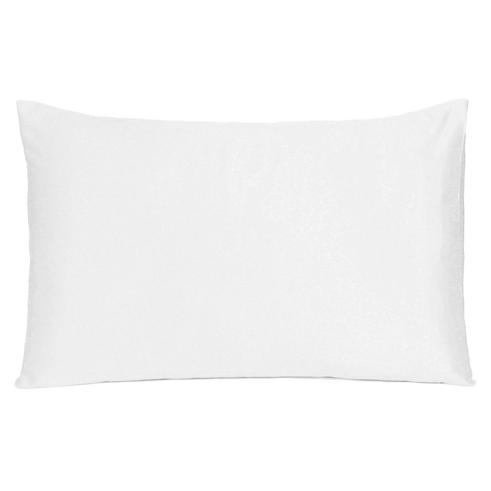Set Of Two White Silky Satin Standard Pillowcases