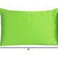 Bright Green Dreamy Set Of 2 Silky Satin Standard Pillowcases