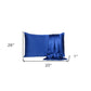 Navy Blue Dreamy Set Of 2 Silky Satin Standard Pillowcases