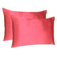 Two Piece Salmon Pink Dreamy Silky Satin Pillowcases