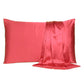 Two Piece Salmon Pink Dreamy Silky Satin Pillowcases