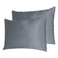 Set Of Two Dark Gray Dreamy Silk Satin Standard Pillowcases