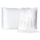 White Dreamy Set Of 2 Silky Satin Standard Pillowcases