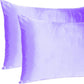 Purple Dreamy Set Of 2 Silky Satin Queen Pillowcases