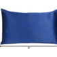Navy Blue Dreamy Set Of 2 Silky Satin Queen Pillowcases