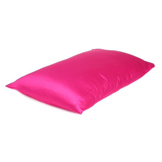 Two Piece Fuchsia Satin And Satin Pillowcases Envelope
