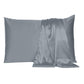 Dark Gray Dreamy Set Of Two Silky Satin Queen Pillowcases