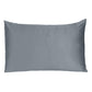 Dark Gray Dreamy Set Of Two Silky Satin Queen Pillowcases