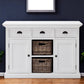 49" White Wood Three Drawer Sideboard with Two Doors