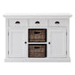 49" White Wood Three Drawer Sideboard with Two Doors