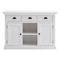 49" White Wood Three Drawer Sideboard with Two Doors