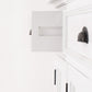 57" White Solid Wood Three Drawer Sideboard