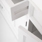 57" White Solid Wood Three Drawer Sideboard