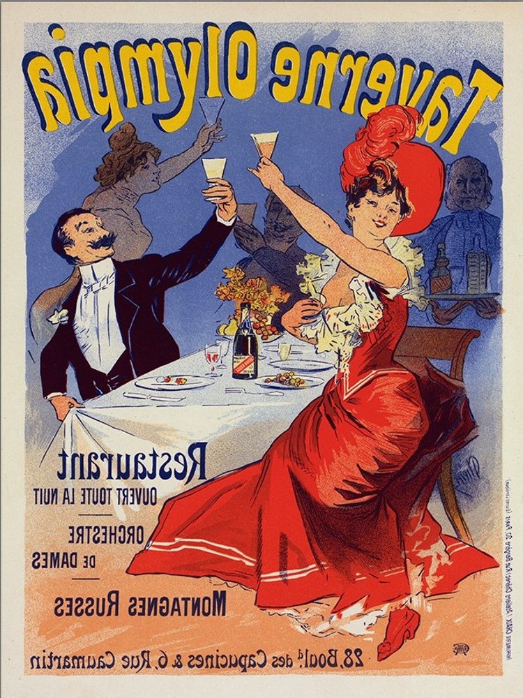 Taverne Olympia French Restaurant Unframed Print Wall Art