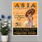 Asia via Honolulu Vintage Travel Unframed Print Wall Art