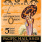 Asia via Honolulu Vintage Travel Unframed Print Wall Art