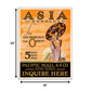 Asia via Honolulu Vintage Travel Unframed Print Wall Art